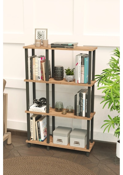 Mirada 4 Katlı Modern Kitaplık Dekoratif Çok Amaçlı Kitaplık Ve Organizer Çok Raflı Düzenleyici - Meşe Meşe Mirada 4 Katlı Modern Kitaplık Dekoratif Çok Amaçlı Kitaplık Ve Organizer Çok Raflı Düzenleyici - Meşe Meşe