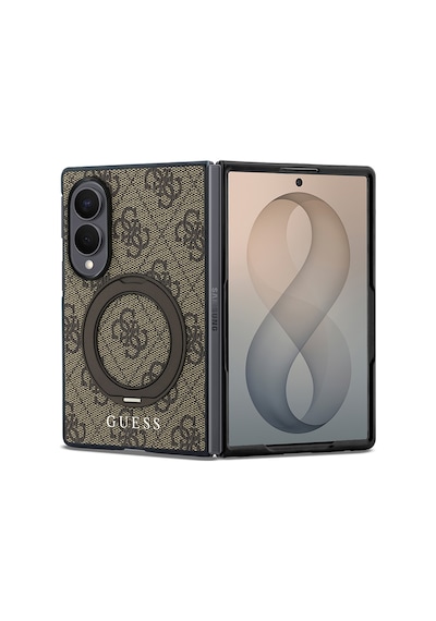 Samsung Galaxy Z Fold 8 Uyumlu Kılıf Guess Lisanslı M-safeli 360 Standlı Pu Klasik Yazı Logolu Kapak Kahve Kahverengi