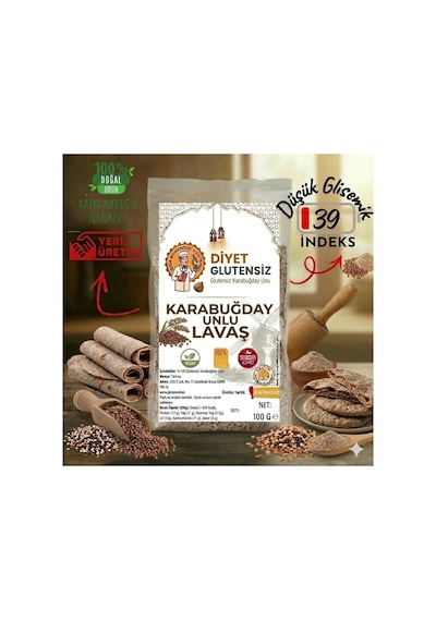 Glutensiz Karabuğday Unlu Lavaş 5 Adet