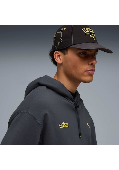 Puma X Pokémon Graphıc Erkek Geniş Kesim Kapüşonlu Sweatshırt 634915 76 Gri