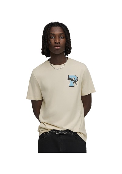 Puma Graphic Erkek Bej Günlük Stil T-shirt 69177687