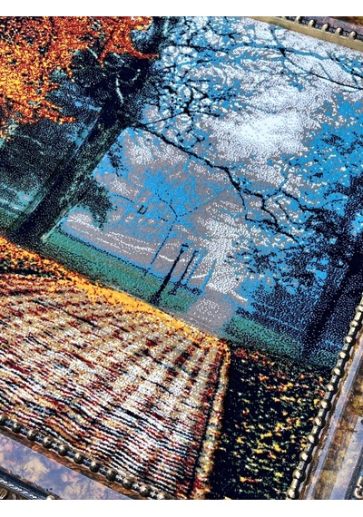 Kayıp Mevsimin Hikayesi Adlı İran Tebriz Halı Tablo 123x73cm - Duvar Halı Kilim Tablo