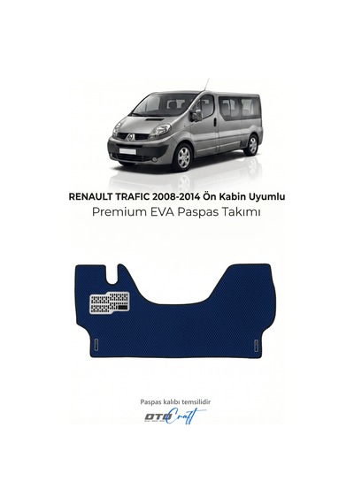 Otocraft Renault Trafic 2008-2014 Uyumlu Lacivert 3d Havuzlu Eva Ön Kabin Paspası Tek Parça Araca Özel