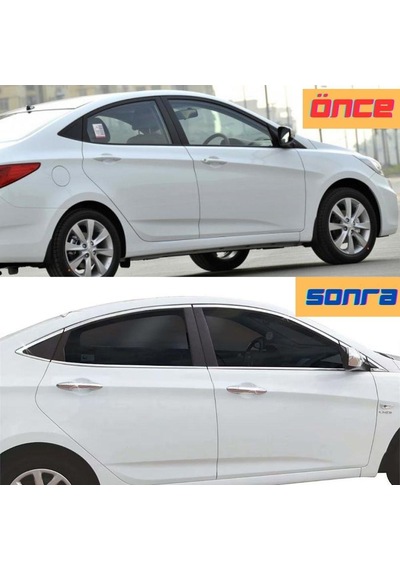 Hyundai Accent Blue Krom Cam Çerçevesi Set 2016-2019 14 Parça