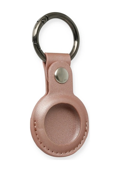 Gld-spt- Newface Airtag Anahtarlık Deri Kılıf - Rose Gold