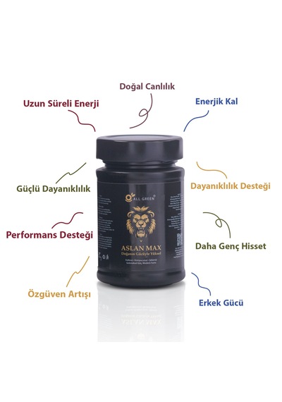 Aslan Max Sağlıklı Doğal İçeriklerin Karışımı Erkekler İçin 250g