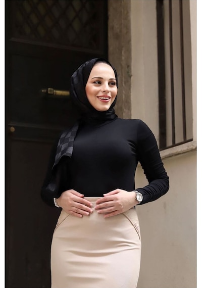 Kumaş Kalem Etek Ekru Çok Renkli