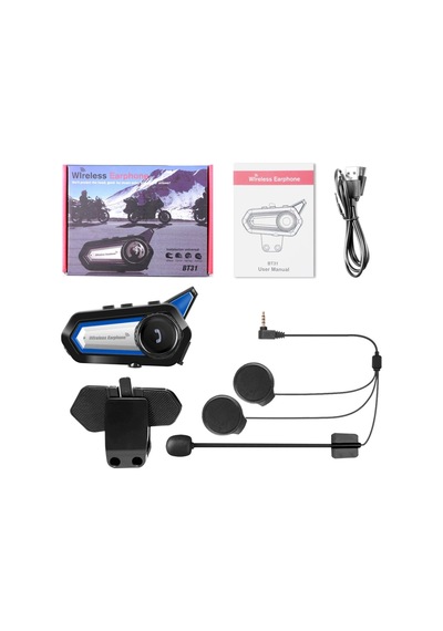 Bt31 Motosiklet Kask Bluetooth Kulaklık Interkom Su Geçirmez Moto Intercomunicador Bluetooth V5.2 Led Işıklı Kask Kulakığı Otomatik Çağrı Cevaplama İntercom