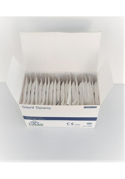 Steril Spanç-Gazlı Bez 7.5X7.5 Cm -4 Kat. 5 Li 20 Paket