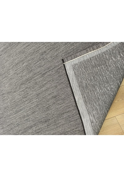 Çam Halı Sisal 9714 Gri / Siyah Bordürlü Jüt Sisal Kilim - 160x230