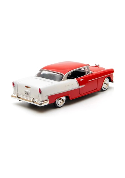 Motormax 1:24 1955 Chevy Bel Air Diecast Metal Model Araba Kırmızı Beyaz