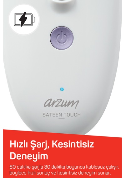 Arzum Ar5173 Sateen Touch Şarjlı Epilasyon Cihazı, Beyaz