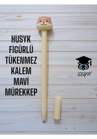 Husyk Figürlü Tükenmez Kalem Mavi Mürekkep Siyah