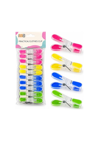 10pcs Renkli Silikon Ağız - Bas-aç Şeffaf Plastik Mandal Belirtilmemiş