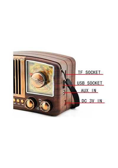 Mini Nostaljik Radyo Bluetooth Speaker Şarjlı Sd Kart Usb Girişli Mp3 Çalar Kablosuz Hoparlör