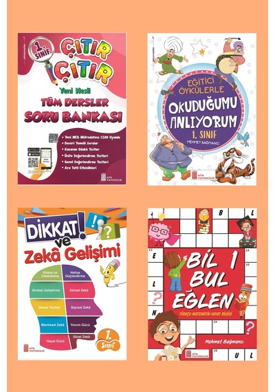 1.sınıf Eğlenceli Yaz Tatil Seti Çıtır Soru Bankası + Okuduğumu Anlıyorum+ Bil Bul +dikkat Ve Zeka