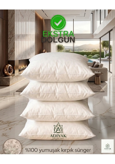 4'lü Set Kırlent Içi Yastık Vip Kalite - %100 Yumuşak Kırpıntı Sünger Ekstra Dolgun Kırlent Içi 45 x 45