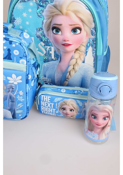 X Dekomus Lisanslı "ıce Queen Collection" Elsa Frozen Okul,kalem Ve Beslenme Çantası,beslenme Kabı,500 Ml Matara Seti Altın