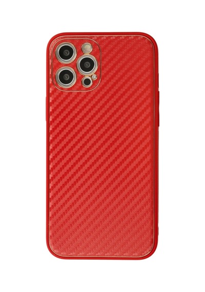 Apple Uyumlu   iPhone 12 Pro Max Kılıf Coco Karbon Silikon - Kırmızı