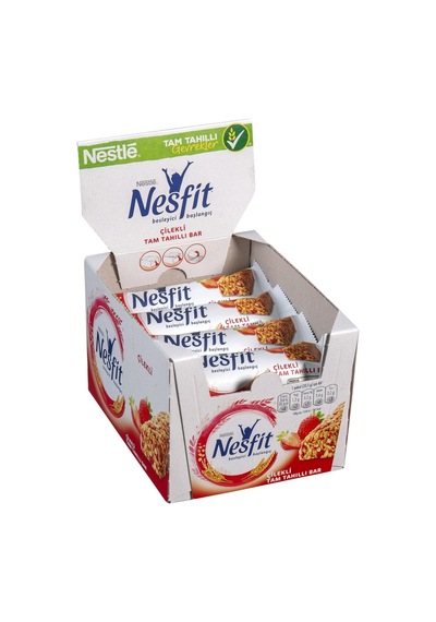 Nestlé Nesfit Tam Tahıl Bar Çilek 23,5 G - Pratik Atıştırmalık 5'li Avantaj Paketi - 5 Adet Tarı