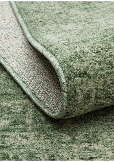 Shiraz Shr 02 Green Vintage Eskitme Tarzı Yumuşak Dokulu Salon Halısı Oturma Odası Halısı Yeşil