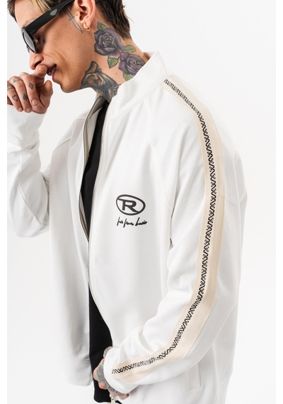 Respire Erkek Ffb Şerit Detaylı Dik Yaka Doubleface Zip Oversize Sweatshirt Ekru