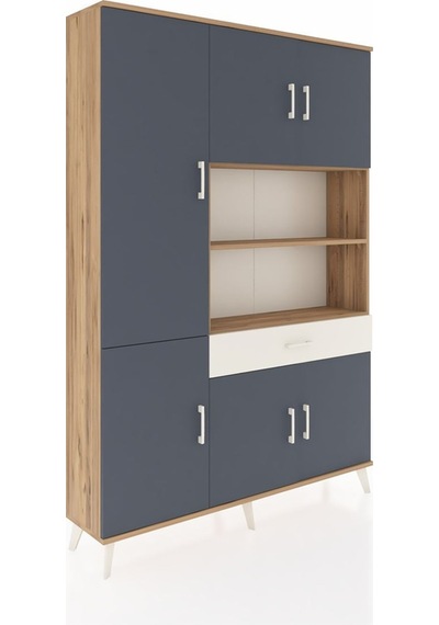 Arges Dolap 10 Raflı Tek Çekmeceli 6 Kapaklı 132x30x195 Çam-antrasit/aytaşı Antrasıt/aytası Arges Dolap 10 Raflı Tek Çekmeceli 6 Kapaklı 132x30x195 Çam-antrasit/aytaşı Antrasıt/aytası
