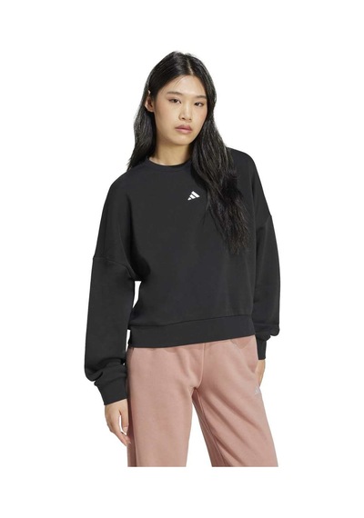 Adidas Small Logo Feel Cozy Kadın Siyah Bisiklet Yaka Sweatshirt Siyah