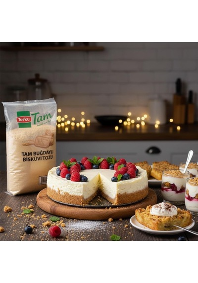 Torku Tam Buğday Bisküvi Tozu 1 Kg Pasta, Cheesecake Ve Tatlı Tabanı İçin Öğütülmüş Bisküvi