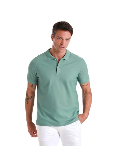Hatemoğlu Yeşil Regular Fit Merserize Polo Yaka Pamuklu Tişört 35362024c021 Yşş Yeşil