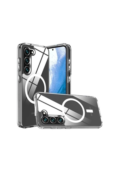 Samsung Galaxy S23 Kılıf Magneticsafe Şeffaf Silikon - Şeffaf