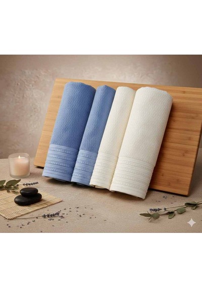 Özdilek Quadruple Koyu Mavi-açık Sarı Best Set Hamam Takımı
