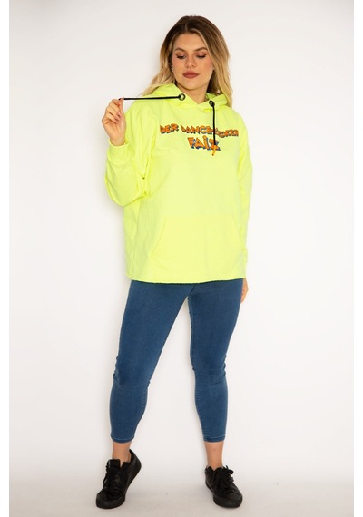 Şans Kadın Fosfor Dijital Baskılı Kapşonlu Sweatshirt 65n35162-fosfor Çok Renkli