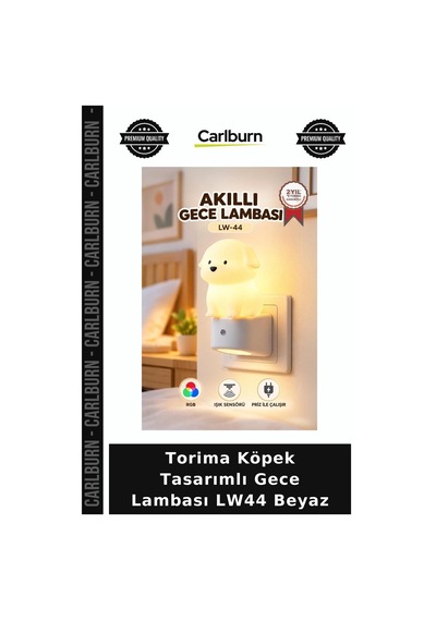 Premium Torima Köpek Tasarımlı Gece Lambası Lw44 Beyaz Dokunmatik Lamba Aydınlatma Çocuk Odası Diğer