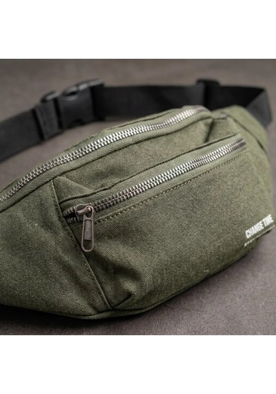 Bezos Haki Unisex Bel Çantası Çapraz Askılı Günlük Kullanım Fermuarlı 30x13 Cm Bty
