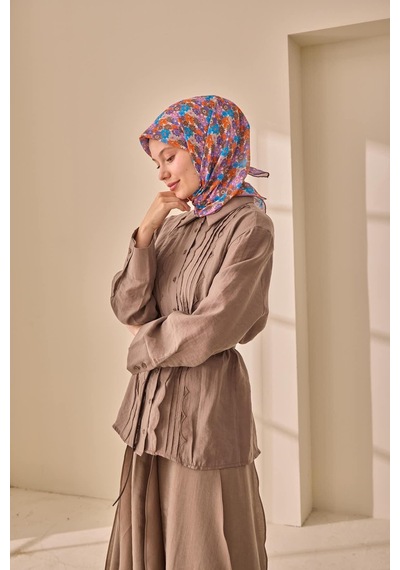 Silk Home Soft Eşarp 73092-29 Kahverengi, Mavi, Turuncu, Leylak, Mor
