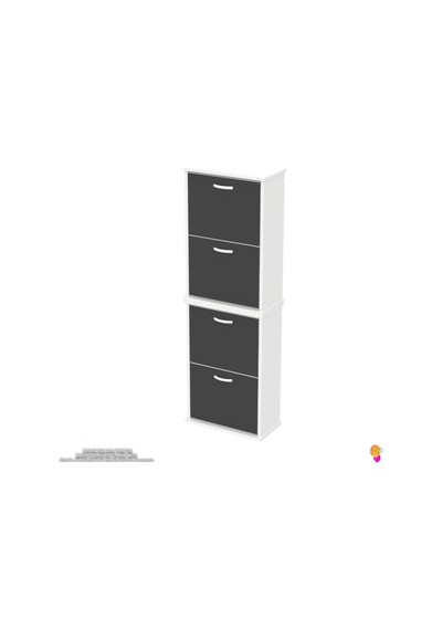 Modilayn Umay' 2 Li Asma Antre Hol 52x 156x26 Cm Lik 4 Düşer Kapak 8 Raf Bölmeli Ayakkabılık Antrasit - Beyaz Modilayn Umay' 2 Li Asma Antre Hol 52x 156x26 Cm Lik 4 Düşer Kapak 8 Raf Bölmeli Ayakkabılık Antrasit - Beyaz