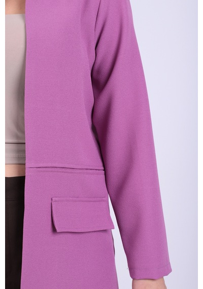 Armonika Kadın Mor Beli Dikişli Uzun Ceket Arm-26k001017