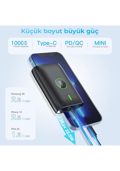 Woyax by Deji Powerbank 10000 mAh 22.5W Hızlı Taşınabilir Şarj Cihazı - Woyax by Deji Powerbank 10000 mAh 22.5W Hızlı Taşınabilir Şarj Cihazı -