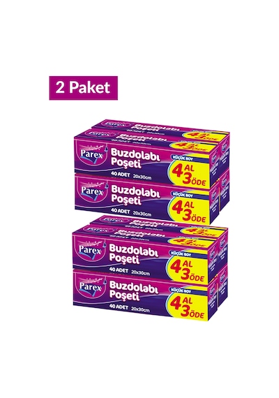 Buzdolabı Poşeti Küçük Boy 4 Al 3 Öde 4 40 20 X 30 Cm İkili Set