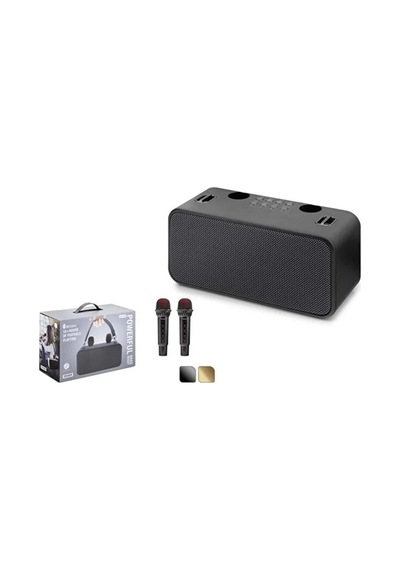186pro Çift Kablosuz Mikrofonlu Bluetooth Speaker Şarjlı Taşınabilir Kablosuz Hoparlör 20w Party Speaker Hafıza Kartı Ve Usb Girişli Ses Bombası