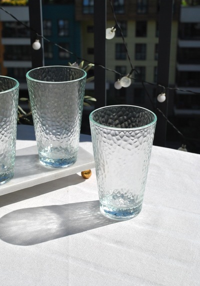 4 Adet Şeffaf Cam Bardak Seti 375 Ml Orven Seri Meşrubat Su Limonata Bardağı
