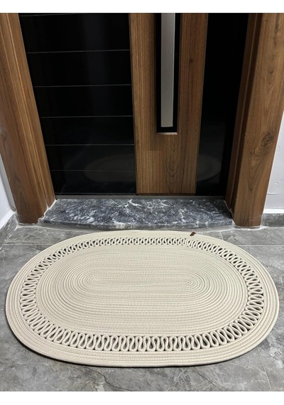 Amsterdam Serisi Jüt, Desenli Kapı Önü, Paspas, Banyo Paspası, Balkon Paspası/hediyelik, Ev Eşyası Krem 80 X 100 Çok Renkli