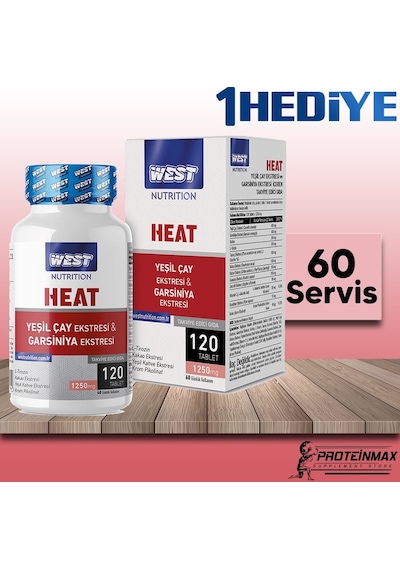 West Nutrition Heat Yeşil Çay & Garsiniya Kompleks 1250 Mg. 120 Tablet-Pillbox ( Hap Kutusu )