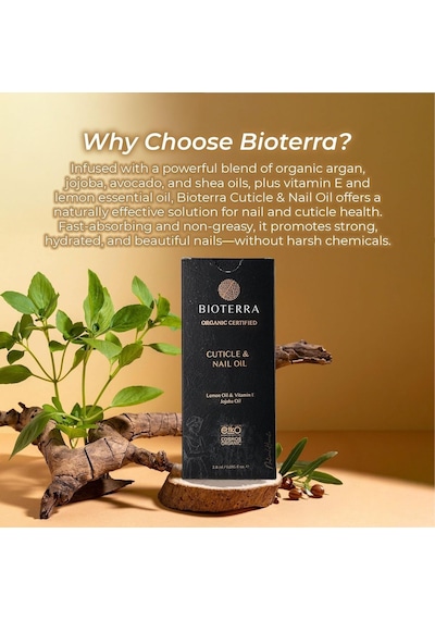 Bioterra Doğal Tırnak Ve Tırnak Eti Bakım Yağı Argan, Jojoba, Avokado Ve E Vitamini İçeren Güçlendirici Fo