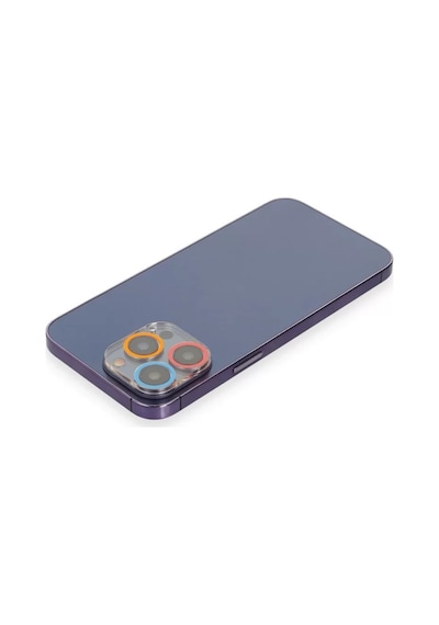 Newface Apple İphone 13 Pro Renkli Kamera Lens Koruma Cam - Pembe-mavi