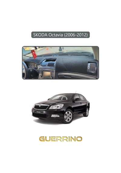 Skoda Octavia 2009-2012 Torpido Koruma Halısı Gri Kenar