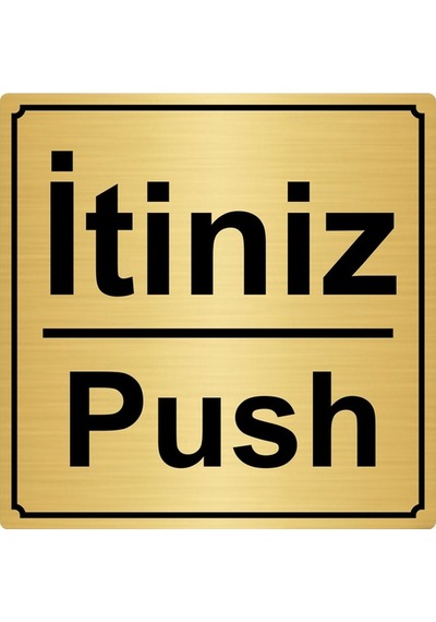 Itiniz/Push 20Cmx20Cm Metal Yönlendirme Levhası Altın Renk Metal