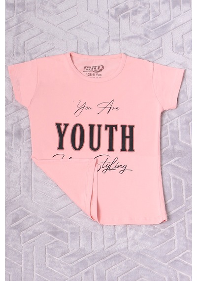 Hçm Kız Çocuk Tshirt Youth Baskılı Bisiklet Yaka C39 Yavruağzı