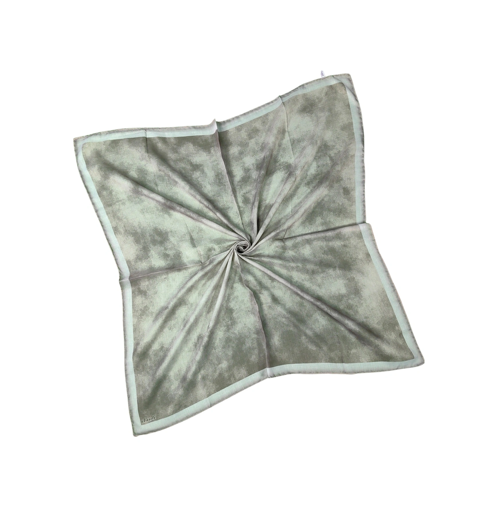Mim Eşarp Ebruli Soft Pamuklu Desenli Eşarp - 95x95 Cm Taş